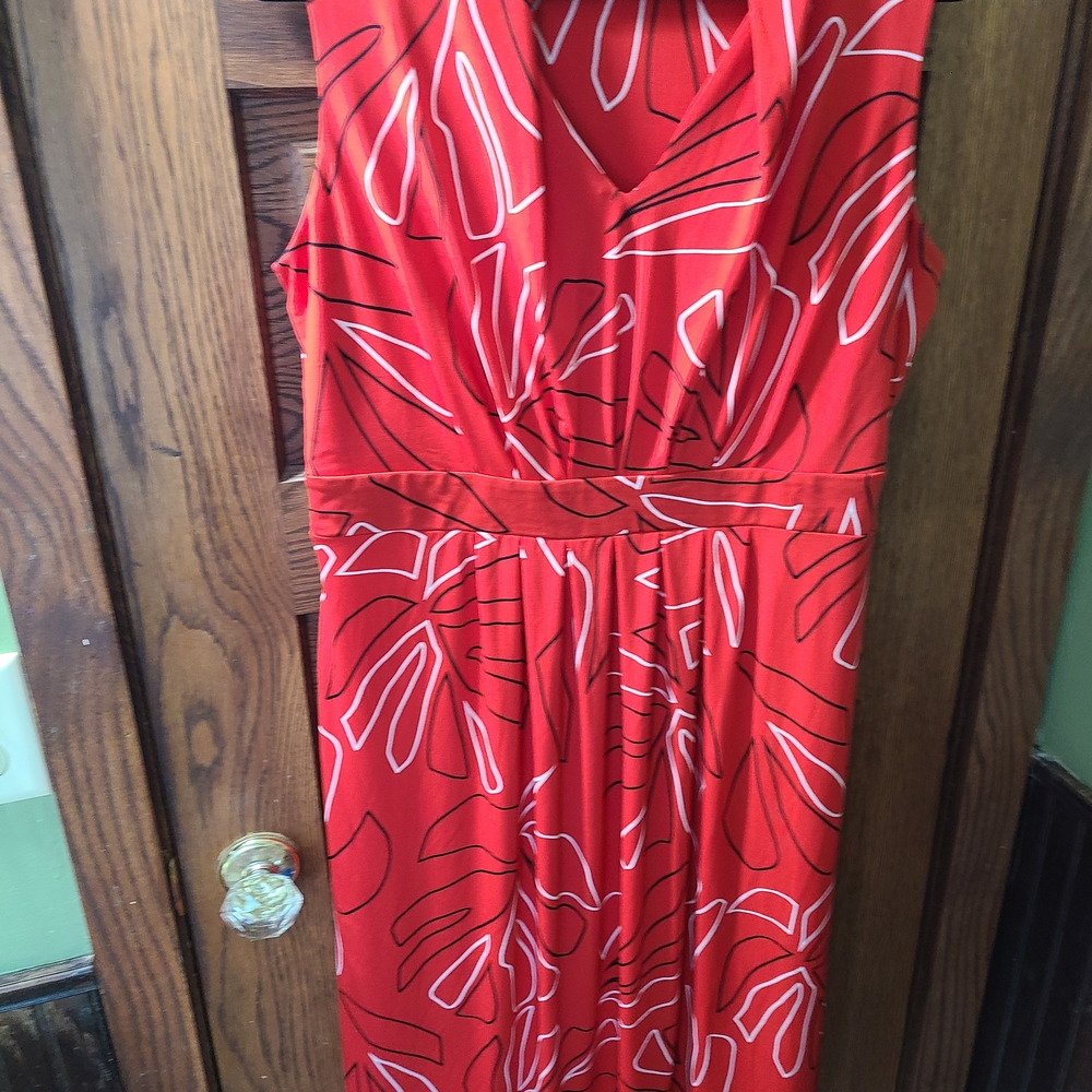 Chico's Red and White Maxi Dress